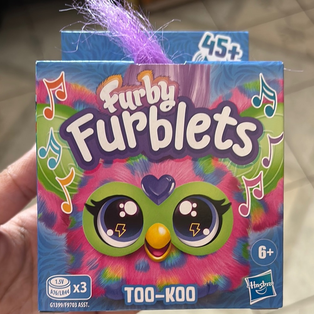 Hasbro Pink and Green Stuffed Animal Furby